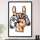 Quadro Gamer Rock Joystick Controle A4 23x33cm