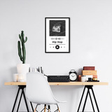 Quadro Gênero Musical Hip Hop 100x70 Caixa Preto Branco