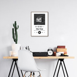 Quadro Gênero Musical Hip Hop 100x70 Filete Marrom Branco