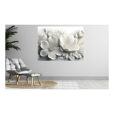 Quadro Grande Abstrato Flores Neutra Tela Canvas 1 00 X 1 40