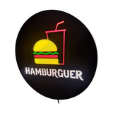 Quadro Hamburgueria Decorativo Em Led
