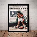 Quadro Incrivel Arte Foto Historica Muhammad Ali Boxe 44x33cm