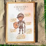 Quadro Infantil Decorativo Cristão Gospel A Armadura De Deus Efésios 6 11 17 Quadros Bíblicos Versículos Bíblicos Presente Criativo Quadro Com Mensagem Motivacional Motivação Evangélico Ilustração Menino 21x30 Crua 