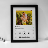 Quadro Interativo Música Spotify Com Moldura