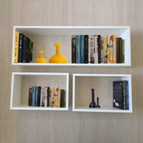 Quadro Kit 3 Nichos Retangular Estante Livros Suporte