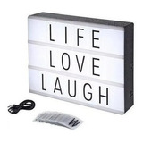 Quadro Led Lightbox Luminária Cinema Letra Decorativa Grande