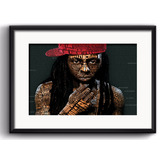 Quadro Lil Wayne Rap Hip Hop Musica Arte Decoracao Paspatur