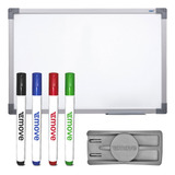 Quadro Lousa Branca 120x90 Moldura Alumínio 4 Can 1 Apg