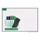 Quadro Lousa Branca 120x90 Moldura Alumínio 4 Can 1 Apg