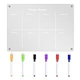 Quadro Magnético Apagável A Seco De Acrílico Transparente Quadro Apagável A Seco Transparente Com Marcadores Calendário De Acrílico Reutilizável E Econômico Para Geladeira Placa De Geladeira Para