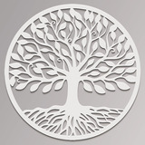Quadro Mandala Árvore Da Vida Branca