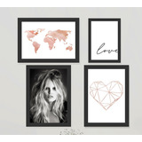 Quadro Mapa Mundi Love