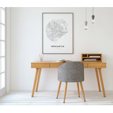 Quadro Mapa Newcastle Austrália Cidade País Nome Ruas 43x63