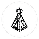 Quadro Mdf 3mm Nossa Senhora Aparecida Preto Brilhante
