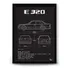 Quadro Mercedes-benz E320 W124 - Poster Carro Interlakes