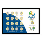 Quadro Moedas Olimpiadas Coleção Jogos Olimpicos Rio 2016
