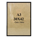 Quadro Moldura Aluminio Com Vidro Padrão A3 30x42 Foto