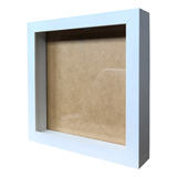 Quadro Moldura Caixa Alta 22x22cm Branco Com Vidro Kit De 7