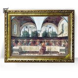 Quadro Moldura Exclusiva Santa Ceia Jesus Oração 44x32