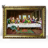 Quadro Moldura Exclusiva Santa Ceia Religioso 44x32