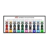 Quadro Moldura Expositor Em Acrílico Carros F1 Speed Champions- Horizontal 100x40cm- Acompanha 20 Fixadores -Tipo D-