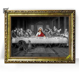 Quadro Moldura Trabalhada Biblia Santa Ceia Religioso 32x44