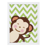 Quadro Monkey Verde 27x37cm Kapos