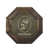 Quadro Oitavado Profissão Engenharia Moldura Madeira Escura 18 Cm