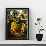 Quadro Orixá Orunmila Orula Orunla ifá 24x18cm