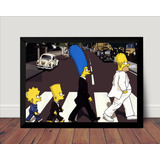 Quadro Os Simpsons Arte The Beatles Poster Moldurado