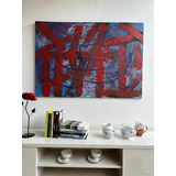 Quadro Painel Pintado A Mão Abstrato Peça Unica Acrilico
