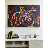 Quadro Painel Pintado A Mão Peça Única Abstrato Acrilico