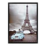 Quadro Paisagem 54x74 Moldura Torre Eiffel Paris Romiseta