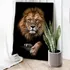 Quadro Para Sala Grande  Leão Dourado Luxo 130x90 Lindo