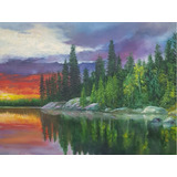 Quadro Pintura A Oleo Sobre Tela Decoracao Paisagem Linda
