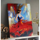 Quadro Pintura Mulher Vestido