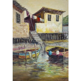 Quadro Pintura Paisagem Oleo Sobre Tela Decoracao Arte