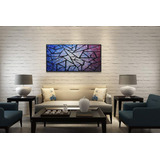 Quadro Pintura Tela Óleo Crack Bloco Abstrata Quarto 5248