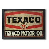 Quadro Placa Antiga Car Garage Oil Texaco Com Moldura A2 B