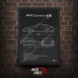 Quadro Porsche 911 Carrera 4s 991.2 Poster Carro Interlakes