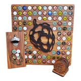 Quadro Porta Tampinhas Abridor Magnético Porta Copos Kit