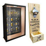 Quadro Porta Tampinhas Com Abridor De Garrafa De Parede