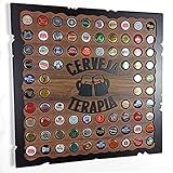 Quadro Porta Tampinhas Decorativo Para Sala Área De Festas Cantinho Do Churrasco Cervejaterapia Cor Nogal