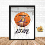 Quadro Poster C moldura Los Angeles Lakers Basquete Nba 04