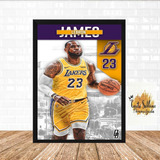 Quadro Poster C moldura Los Angeles Lakers Basquete Nba 06