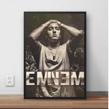 Quadro   Poster Com Moldura Eminem Hip Hop Rap P1757