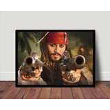Quadro Poster Com Moldura Jack Sparrow Piratas Caribe P3597