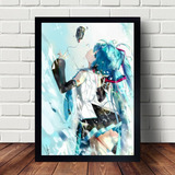 Quadro Poster Do Anime Musical Hatsune Miku 45x33