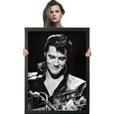 Quadro Poster Elvis Presley Foto Classica 84x60 Moldura A1