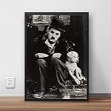 Quadro Poster Emoldurado Charlie Chaplin A3